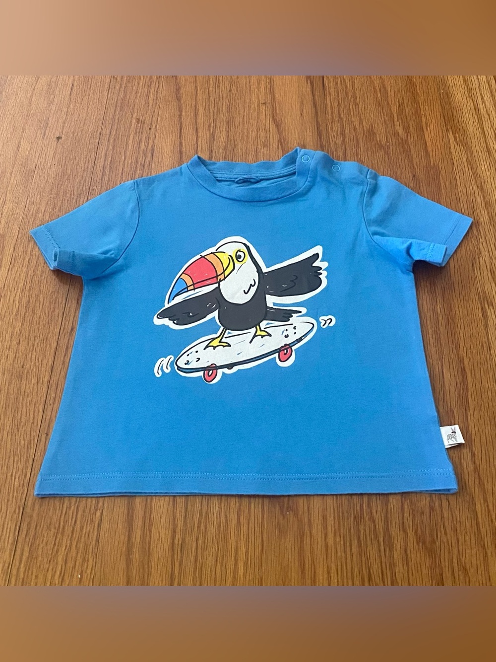 Stella McCartney Bright Blue Toucan Skateboard Tee